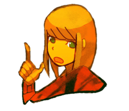 Girls pointing at stuff sticker #8710411