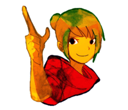 Girls pointing at stuff sticker #8710415