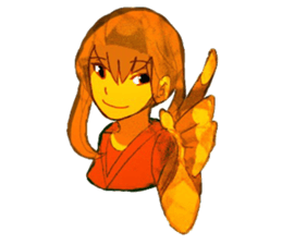 Girls pointing at stuff sticker #8710416