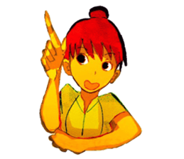 Girls pointing at stuff sticker #8710417