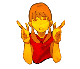 Girls pointing at stuff sticker #8710418