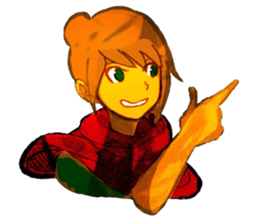 Girls pointing at stuff sticker #8710419