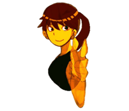 Girls pointing at stuff sticker #8710420