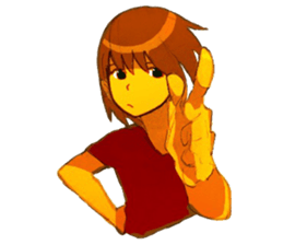 Girls pointing at stuff sticker #8710422