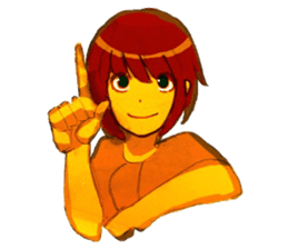 Girls pointing at stuff sticker #8710423