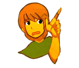 Girls pointing at stuff sticker #8710424