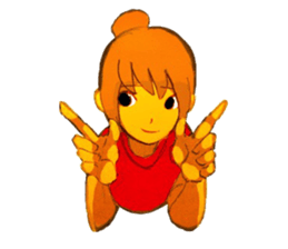 Girls pointing at stuff sticker #8710427