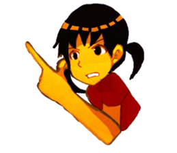 Girls pointing at stuff sticker #8710428