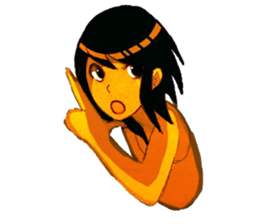 Girls pointing at stuff sticker #8710430