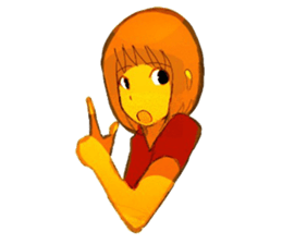 Girls pointing at stuff sticker #8710433