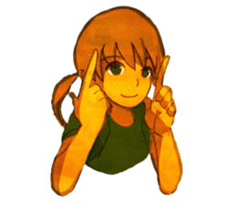 Girls pointing at stuff sticker #8710435