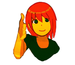 Girls pointing at stuff sticker #8710437