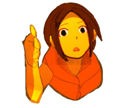 Girls pointing at stuff sticker #8710438