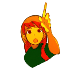 Girls pointing at stuff sticker #8710439