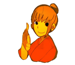 Girls pointing at stuff sticker #8710443