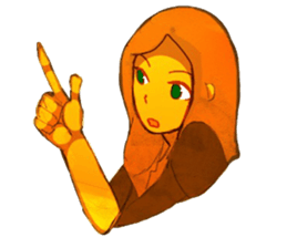 Girls pointing at stuff sticker #8710445