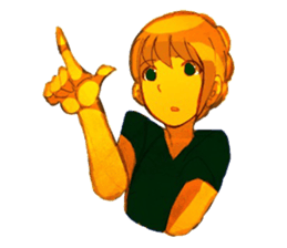 Girls pointing at stuff sticker #8710446