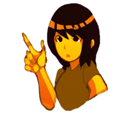 Girls pointing at stuff sticker #8710449