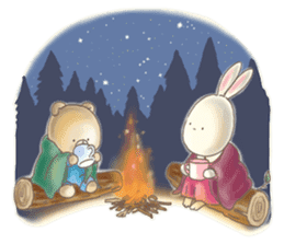 Cute bear and rabbit 4 by Torataro sticker #8710376