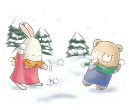 Cute bear and rabbit 4 by Torataro sticker #8710381
