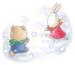 Cute bear and rabbit 4 by Torataro sticker #8710388