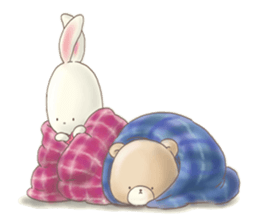 Cute bear and rabbit 4 by Torataro sticker #8710390