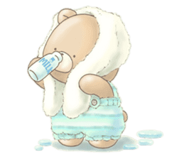 Cute bear and rabbit 4 by Torataro sticker #8710395