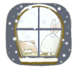 Cute bear and rabbit 4 by Torataro sticker #8710403