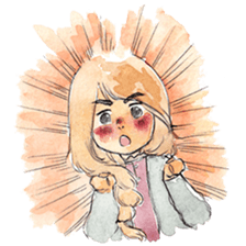 watercolor girl sticker #8710612