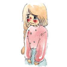 watercolor girl sticker #8710614