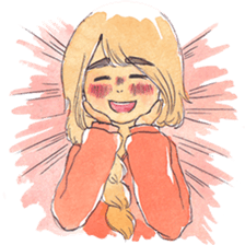 watercolor girl sticker #8710618