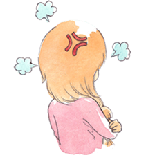 watercolor girl sticker #8710619