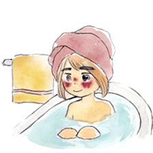 watercolor girl sticker #8710621