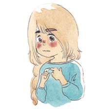 watercolor girl sticker #8710638