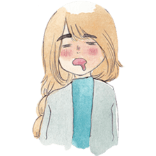 watercolor girl sticker #8710643