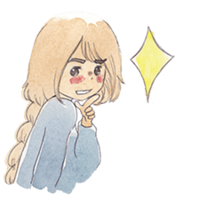 watercolor girl sticker #8710645