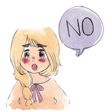 watercolor girl sticker #8710649