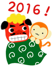 Monkey Stickers~Happy New Year 2016!~ sticker #8712657