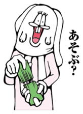 Crazy White Rabbit sticker #8714354