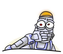 Plog the funny cartoon robot sticker #8715121