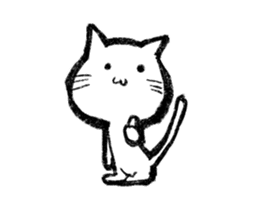 White cat. A cat, I'm glad, expression. sticker #8715210