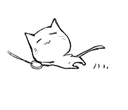 White cat. A cat, I'm glad, expression. sticker #8715212