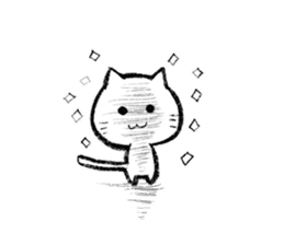 White cat. A cat, I'm glad, expression. sticker #8715221