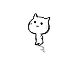 White cat. A cat, I'm glad, expression. sticker #8715228