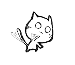 White cat. A cat, I'm glad, expression. sticker #8715229