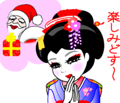 Event of Xmas and New Year's maiko geiko sticker #8715331