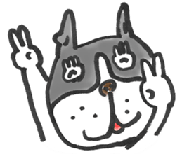The name of the Boston terrier is Yoneko sticker #8717210