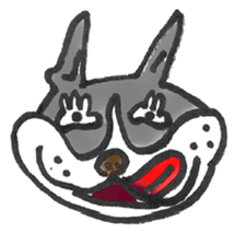 The name of the Boston terrier is Yoneko sticker #8717211