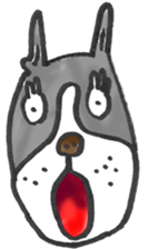 The name of the Boston terrier is Yoneko sticker #8717226