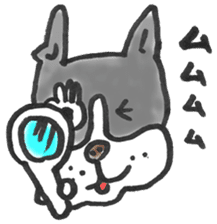 The name of the Boston terrier is Yoneko sticker #8717227